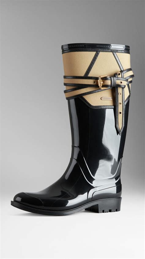 burberry belted leather detail rain boots|Burberry rain boots lowest price.